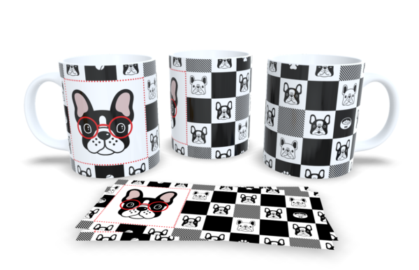 Caneca Branca - CACHORRO XADREZ